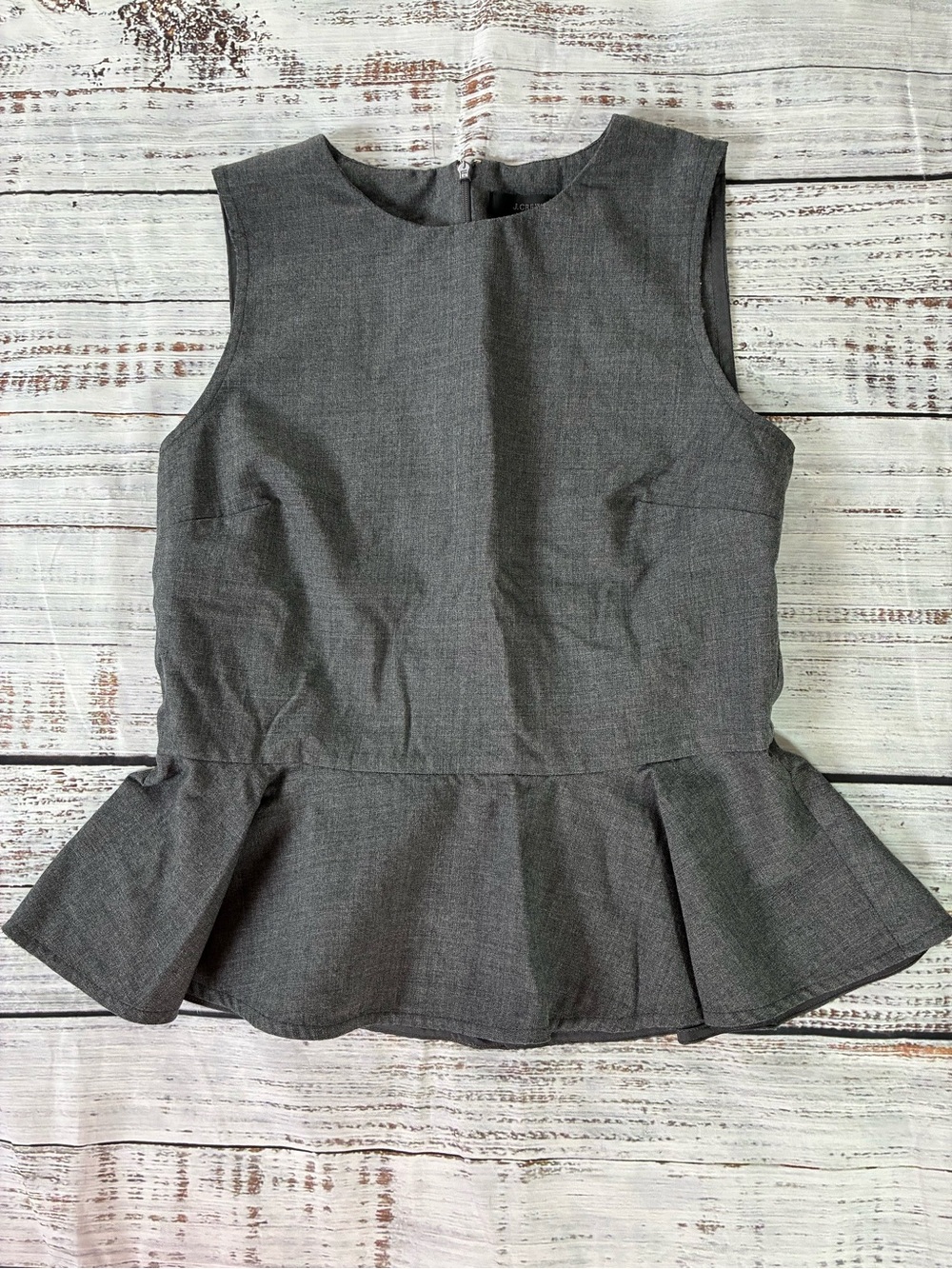 J. Crew Tank Women’s 6 100% Wool Blouse Ruffled Hem